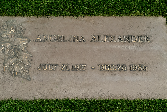 Angelina Alexander's grave marker, photograph 3 of 3